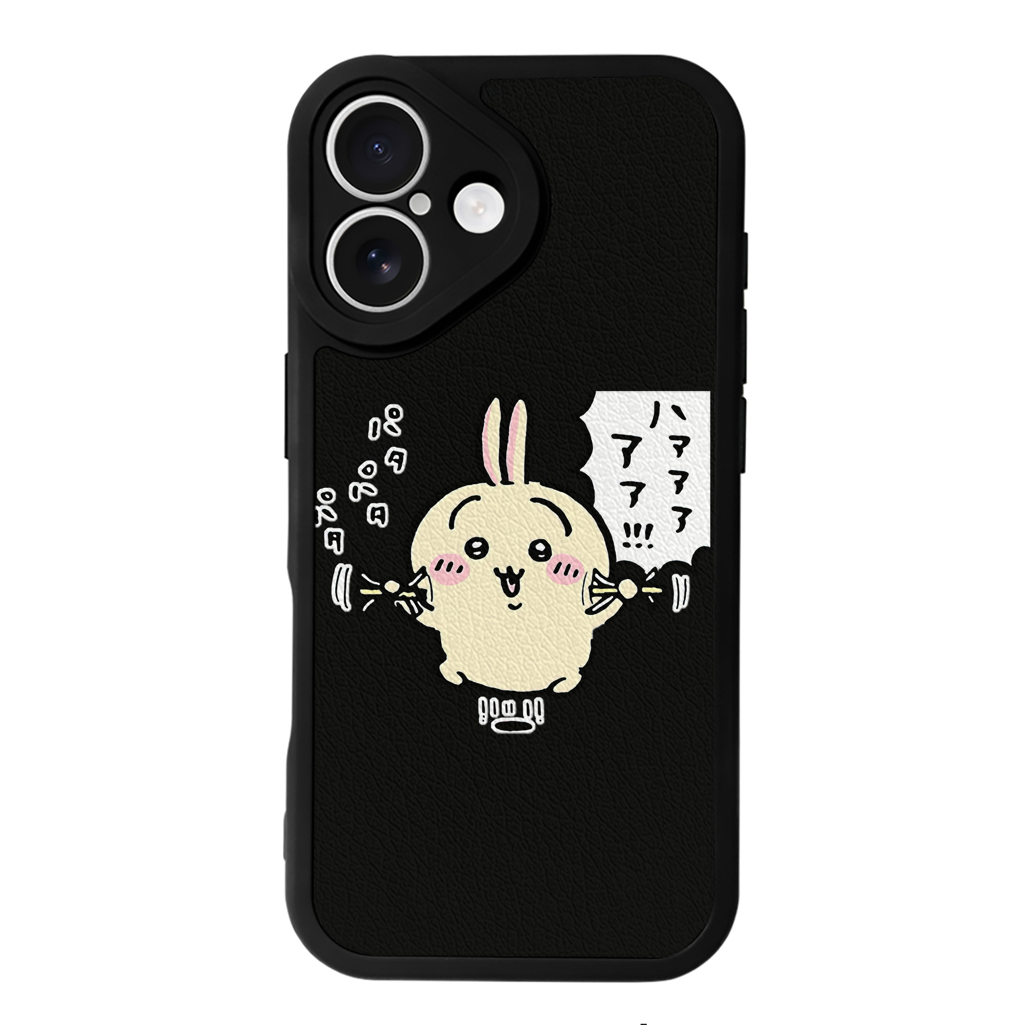 （画像用） ちいかわ うさぎ Chii-kawa usagi 【iPhone 16シリーズ対応】シリコンスマホケース（レザー調） 材質：シリコン